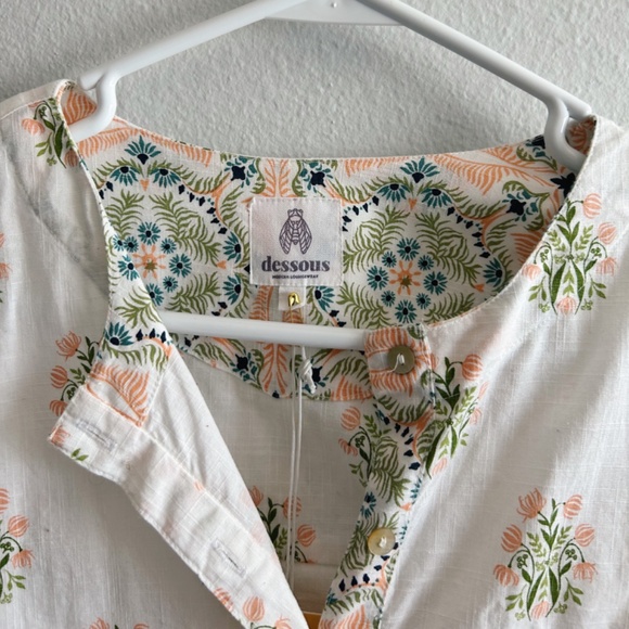 Women's Dessous Loungewear Fair Trade Goldie Block Print Tunic - Picture 4 of 9